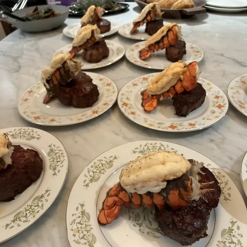 Luxury surf and turf with filet mignon and butter lobster tail